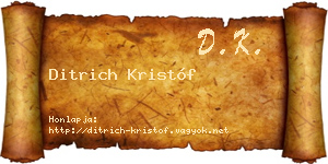 Ditrich Kristóf névjegykártya