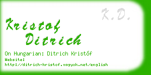 kristof ditrich business card